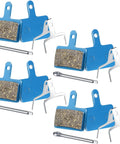 Four Pairs Multi Metal Bike Brake Pads For TRP Tektro Shimano Deore M575 M525 M515 T615 M505 with pins and springs