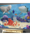 Finding Dory Disney Pixar Peel And Stick Wall Mural with ocean life and characters in kids room, 10.5x6 ft reusable decor