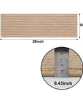 Soft Edging Stair Treads Non Slip Carpet Mats For Indoor Wooden Steps 28x9 inches, showing detail with beige material and measurement.