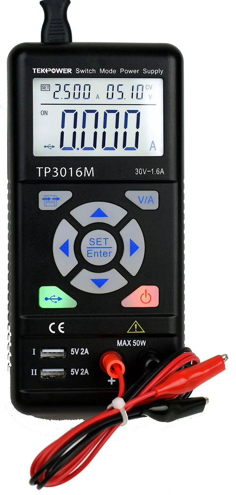 Portable Handheld DC Power Supply With USB Output Dope For Makers, Adjustable 0.3V To 30V And 0 To 1.6A CC CV Control