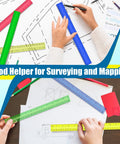 Hands using 32 Pack 12 Inch Plastic Rulers Set With Transparent Colorful Dual Sided Measuring Tool at desk for drawing and mapping.
