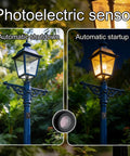 Comparison of street lamp with Dusk To Dawn Outdoor Light Sensor Switch 120V Weatherproof Photocell showing auto shutdown and startup