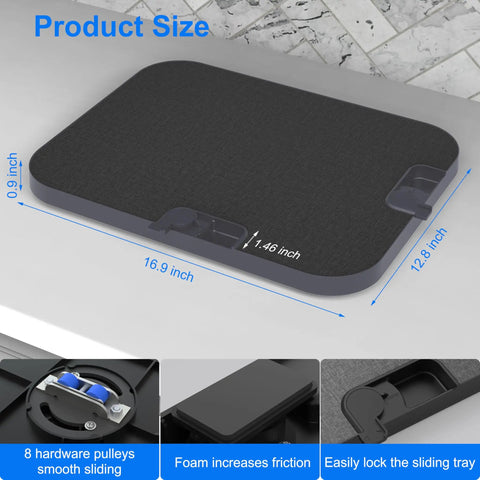 Two Way Appliance Sliding Tray For Kitchen Countertop Beefy Heavy Duty Rolling Tray With Eight Wheels Fits Up To 16 W By 11 L Inches