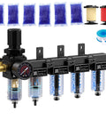 Five Stage Pro Grade Air Dryer System for 1/4 Inch NPT Compressors with Water Separator, 5 Micron and 0.01 Micron Filter Cartridges