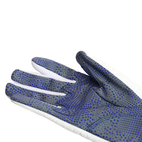 Close-up of ProGrade Padded Fencing Gloves For Foil Epee And Saber Leather Palm Mitten showing detailed palm texture, right-hand glove.