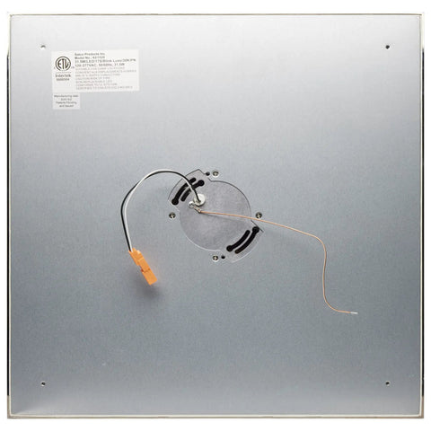 Back view of Dope 17 Inch LED Flush Mount Ceiling Light, Square Shape, Polished Nickel Finish, with wiring details