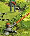 Person using String Trimmer Line Kit For AF100 Pro Grade Compatible Trimmer Edger 6 Replacement Spools Cap And Spring Fits GH LST NST Series Mowers