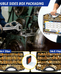Heavy Duty Grade 8 Zinc Yellow Coated Bolts And Nuts Assortment Kit With Case For Auto Repair And DIY Projects One Quarter Twenty Five Sixteenths Eighteen Three Eighths Sixteen One Half Thirteen Hex Bolts Nuts And Washers Set For Garage Or Shop Use, 949-piece case