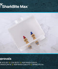 Top view of DIY Friendly Washing Machine Outlet Box With Push To Connect Brass Fittings For One Half Inch By Three Quarters Inch MHT.