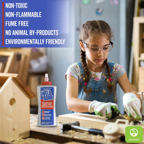 Girl using All In One Heavy Duty Glue For Wood Tile Ceramic Glass Metal And More, Fast Drying Multi Surface Adhesive For Crafts Repairs Mosaic