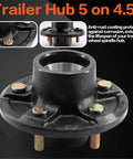 Two Pack Trailer Wheel Hub Kit 5 Lug 4.5 Inch for 3500 Lb Axles EZ-Lube with anti-rust coating and bolts