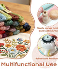 Speedweve Darning Mini Loom Kit With 50 Color Threads showcasing needle storage and fabric patching use