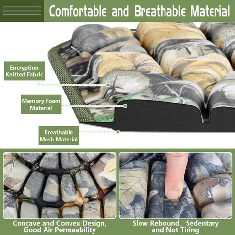 Detailed view of 2 Pack Tree Stand Seat Replacement With Pocket, Universal Memory Foam Hunting Seat Cushion material layers.