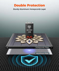 ACMER 300x300mm laser engraver honeycomb bed with aluminum backing plate; shows honeycomb top and aluminum plate