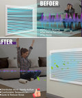 Before and after image showing Acoustic Foam Sound Deadening Kit For Hvac Vents With Self Adhesive Mesh Covers And 5 38 Sq Ft high density pads installation.