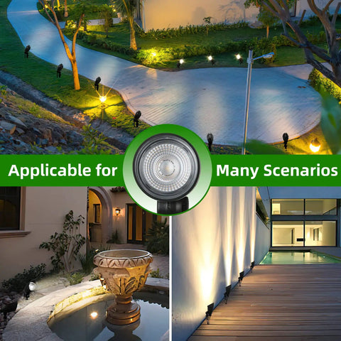 Low Voltage LED Landscape Lights Outdoor Warm White IP65 Waterproof For Garden Yard Driveway Walls Trees Flags Easy Install