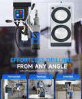 Industrial Magnetic Drill Press With Six Twist Core Bits, 1550w Motor For Zero Sweat Steel Boring, Stepless Speed And A Rock Solid Magnetic Base Handling Two Inch Cuts On Site, shown in horizontal, vertical, and inverted positions.
