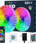 60Ft Bluetooth LED Strip Lights With Music Sync So Lit Color Changing RGB 5050 Rope Light Strips Built In Mic App Control