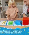 Child using Base Ten Blocks With Place Value Chart Math Manipulatives For Kids Counting Blocks To Help Teach Easy Peasy Elementary Math In Kindergarten And First Through Fourth Grade Classrooms