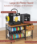 All In One 3D Printer Workstation With Filament Storage, Metal Table, Drawer, And Power Hub For Workshop, Studio, Or Office