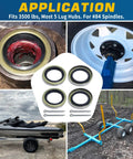Trailer Hub Seal Kit Dope 4 Pack Fits 3500 Lb Five Lug Hubs With EZ Lube Axles 1719 ID And 2565 OD Replacement For Dexter 01001900 And Other Popular Spindles Includes Cotter Pin, hub seal set and cotter pins