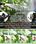 2 Pack Full Size Pistol Grip Hose Nozzles with Adjustable Spray for lawn and garden use, demonstrating high pressure water flow