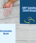 Must Have Double Sided Hanging Closet Organizer With 24 Pockets For Bras And Underwear showing mesh fabric and rotating hanger