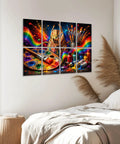 Colorful 8 Pack Self Adhesive Acoustic Panels in art theme for home studio setup, featuring paint palette and brushes.