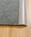 Gray 6.6 Ft Long Floor Transition Strip Edge Reducer For Rubber Wood Tile And Carpet Floors on hardwood