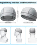 Cooling Skull Cap 2 Pack Under Cap With Breathable Mesh Helmet Liner for Motorcycle, Cycling, Running shown from multiple angles
