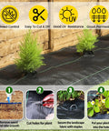 Heavy Duty Weed Barrier Ground Cover Fabric 6.5 Ft By 32 Ft Woven Landscape Weed Control Mat suppressing weeds in garden