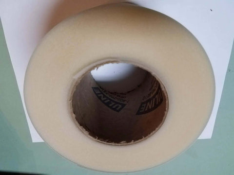 Top view of a 6 Inch Wide Urethane Die Protection Film Roll, 0.015 Inch Thick, 100 Foot Long For Press Brake Applications
