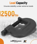 Heavy Duty C Clamp 2-5/16 Inch Opening, 1-7/8 Inch Throat, 3/4-10 Inch Screw, Clamping Force Up To 12,500 Pounds, Machined Hardened Steel With Black Oxide Finish, Perfect For Auto Repair, Metalworking, And Workshop Projects, 12500 lb