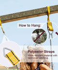 Two Pack Heavy Duty Swing Seats With 660 Lb Capacity Anti Rust Chains 68.9 Inch Plastic Coated 23.6 Inch Tree Straps detail