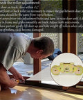 Patio Sliding Door Rollers Replacement Assembly For Gliding Patio Doors One And A Quarter Inch Tandem Steel Ball Bearing Wheels Part 1997061 2 Pack being installed