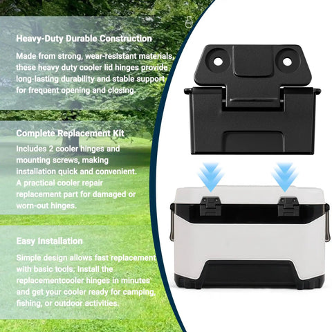 Replacement Cooler Hinges Kit Compatible With BMX 25 52 And 72 Qt Coolers Heavy Duty Lid Latch Hardware with illustration