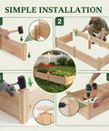Simple installation of 8x2ft Outdoor Wooden Raised Garden Bed With Elevated Planter Box For Veggies And Herbs Large Plant Space