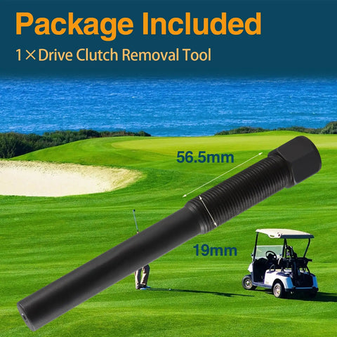 Golf Cart Drive Clutch Puller Bolt Removal Tool For EZGO 4 Cycle 1994 And Up And 2 Cycle 1971 1993 Heavy Duty 50CrV Steel With Blackened Finish For No Fuss Gearbox Maintenance And Long Lasting Performance, 56.5mm x 19mm