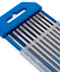 TIG Welding Tungsten Electrodes Ten Pack Gray 2 Percent Ceriated WC20 EWCe-2 5 Thirty-Second Inch Tungsten Rods in blue case