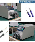 Automatic Coaxial Cable Wire Stripper Machine With Lcd Touch Screen And Precision Ball Screw For Effortless Rf Antenna Stripping on table.