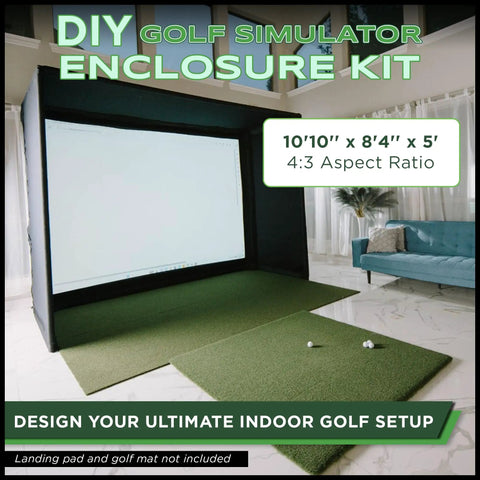 DIY Home Golf Simulator Enclosure Kit With Impact Screen Surround And Cushioned Padding For Indoor Practice Budget Friendly Setup