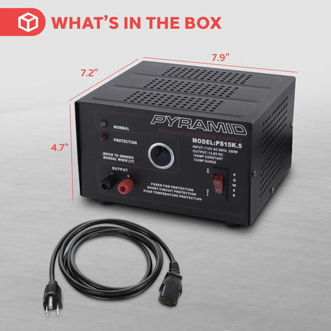 Universal Benchtop Power Supply With 10 Amp Linear Regulation, AC-To-DC Converter For Home Lab, 13.8V DC Output, 250W