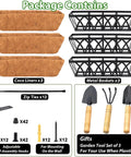 Three Pack 24 Inch Deck Railing Planter With Coconut Coir Liner For Outdoor Garden Balcony Fence Hanging Flower Planter Baskets set