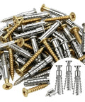 Heavy Duty Hollow Wall Expansion Screw Kit With Self Tapping Anchors For Quick No Drill Mounts In Cabinets TVs Curtains Paintings And Wall Panels 6mm And 8mm Options Secure Easy Install, carbon steel hollow wall anchors