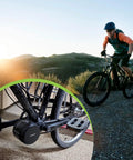 Mountain biker rides with 170 Millimeter Diamond Hole Crank Arm For BBS02 HD Mid Drive E Bike Kits Aluminum Alloy Crank