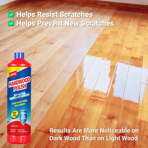 Top Shelf Wood Floor Restorer And High Gloss Polish For Fresh Slick Shine That Buffs Out Tiny Scratches on polished hardwood floor.