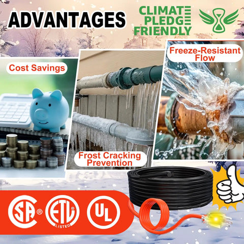 Advantages of Water Pipe Heat Tape For Metal And Plastic Pipes, No Fuss Install, Prevent Freezing With Self Regulating Heat Trace Cable