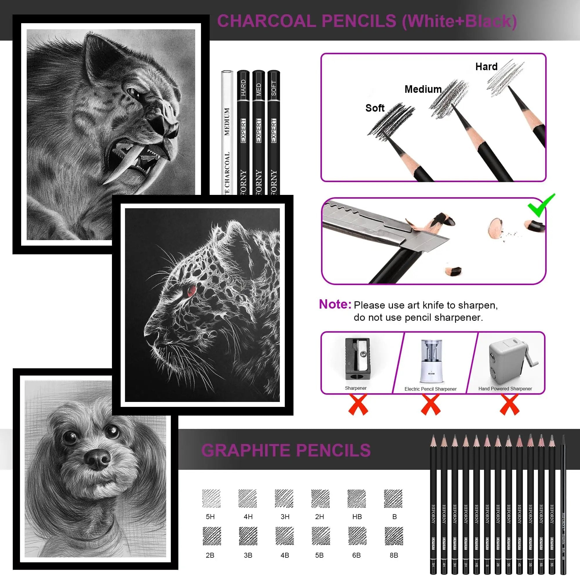 All In One 42 Piece Drawing Set, Travel Ready ✓