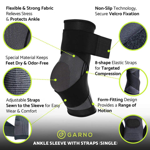 360 Degree Ankle Brace With Adjustable Straps For Men And Women One Size Fits Most Compression Foot Sleeve For Plantar Fasciitis