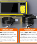 Ultra-Thin 3.9mm Endoscope With Light, 4.3 Inch IPS 1080P HD Borescope, IP67 Waterproof Inspection Camera, USB Interchangeable Cable, 16.5ft Semi-Rigid Probe, Includes 3.3ft Drain Clog Remover For Tight Engine And Pipe Inspections. Standard 3.9mm probe with 5m cable and USB connector